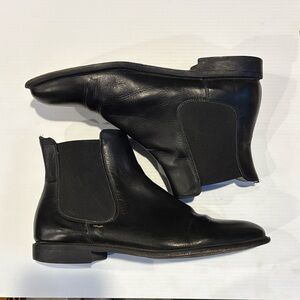 Made in Italy - Gravity Pope Black Leather Chelsea Boots Size 39